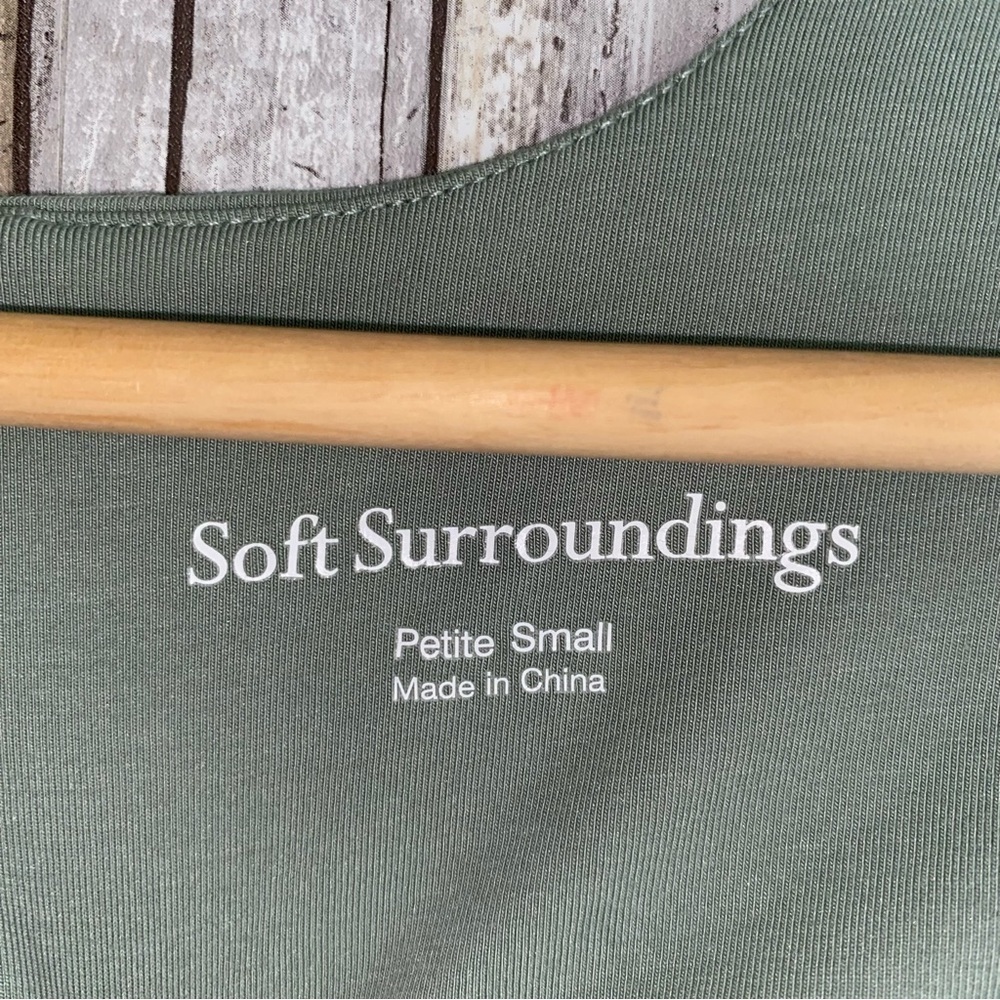 Soft Surroundings Maureen Square Neck Sprout Green Blouse - Picture 5 of 6